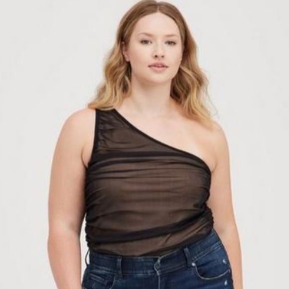 NWT Torrid Mesh One sholder Top Size 1 - Picture 2 of 6